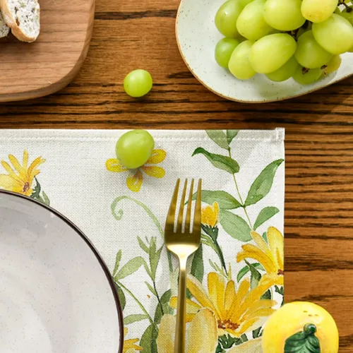Miniatura 6 de Artoid Mode Hello Sunshine - Juego de 4 manteles individuales de verano con girasol, 12 x 18 pulgadas, para decoración de fiestas, cocina, comedor
