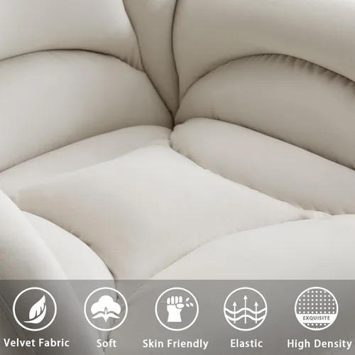 Miniatura 6 de Bonita silla de tocador con respaldo para dormitorio, silla de oficina de terciopelo blanco, cómoda para oficina, altura ajustable, giratoria de 360