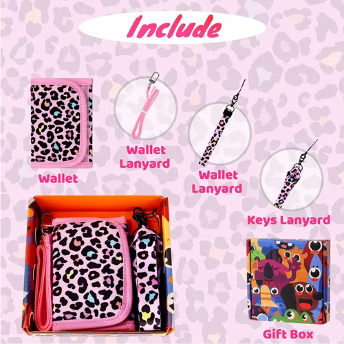 Miniatura 4 de Choco Mocha Carteras infantiles para niñas, rosa (Leopard-pink), Minimalista