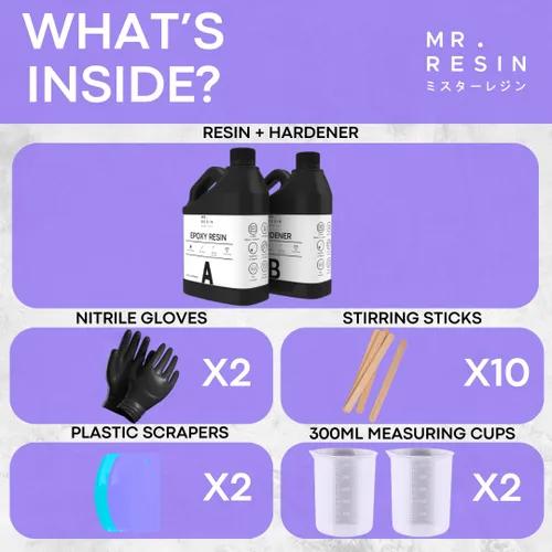 Miniatura 3 de Kit de resina epoxi de 64 onzas por Mr. Resin Crystal Clear Epoxy Resin para artes y manualidades: ¡cura en 24 horas! Mesas de río, moldes, llaveros