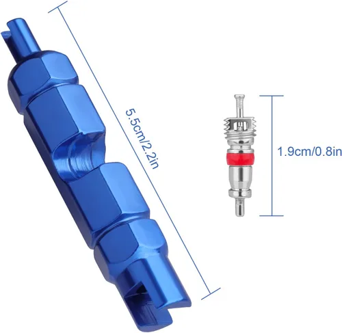Miniatura 2 de Savita Kit de bicicleta con núcleo de válvula, núcleo de válvula de acero inoxidable para neumáticos, herramienta de extracción de núcleos