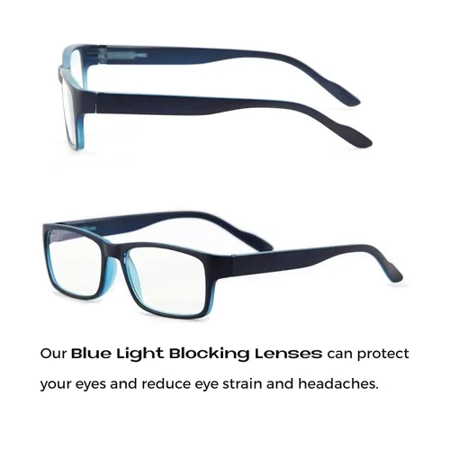 Miniatura 3 de Readerest Lentes de lectura con bloqueo de luz azul (azul, aumento de 2.00), anteojos para computadora con lente reflectante fina, antirreflejos