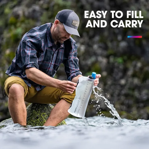 Miniatura 3 de HydraPak Seeker+ - Bolsa de reservorio de hidratación con filtro y almacenamiento plegable (3L) sin BPA ni PVC, a prueba de fugas, ligera