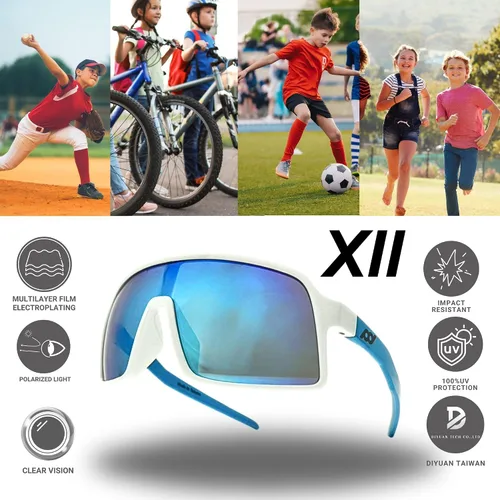 Miniatura 8 de XII WY - Lentes de sol polarizados con protección UV y goma flexible para niños y niñas