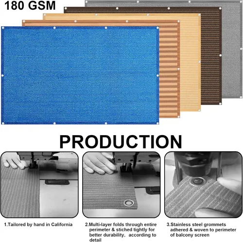 Miniatura 3 de Eden's Decor - Pantalla de privacidad para balcón gris de 2'6" x 7' de malla para parabrisas, resistente a la intemperie, protección UV