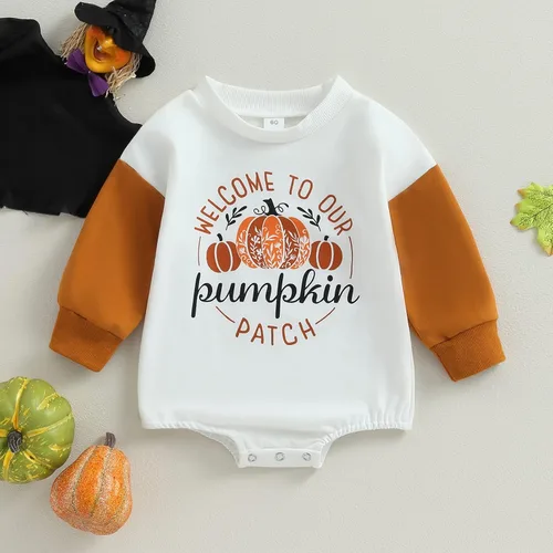 Miniatura 2 de LIOMENGZI My First Halloween - Traje de niña raglán con estampado de flores, mameluco de 0 a 18 meses