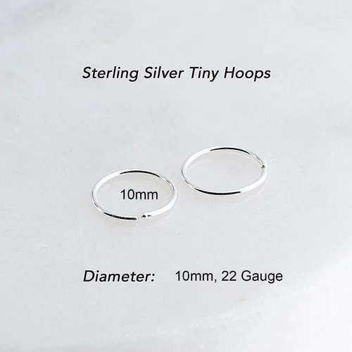 Miniatura 24 de Aretes de aro dorados y plateados para cartílago, nariz, tabique, oreja, hélix, tragus, joyería para mujer, hipoalergénicos, pequeños aros