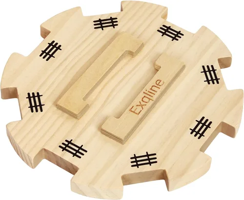 Exqline Cubo de madera para dominó de tren mexicano con fondo de fieltro Centro de mesa de tren mexicano hecho de pino superior