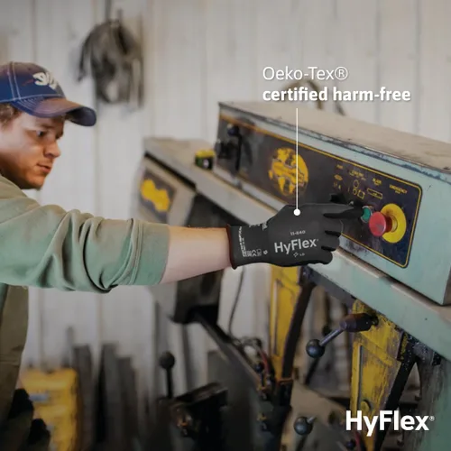 Miniatura 3 de Ansell HyFlex 11-840 - Guantes industriales ergonómicos con revestimiento de nitrilo de nailon y elastano resistentes a la abrasión para automoción