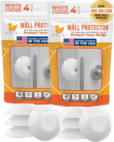 Miniatura 16 de Ducki Topes de puerta para pared de 2 pulgadas (paquete de 6 transparentes), autoadhesivos y discretos, protector de pared para pomo de puerta