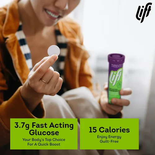 Miniatura 3 de Lift Glucosa, tabletas energéticas masticables de glucosa de acción rápida, arándano, tubo de 10 unidades (paquete de 12)
