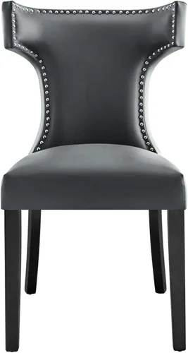 Miniatura 4 de Modway Silla de comedor de cuero vegano Curve en gris