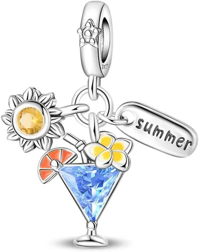 Miniatura 32 de Pulsera y collar de plata de ley 925 con dije de corazón, mariposa, loto, avión, viaje, lindo gato, cuentas, regalo para mujer