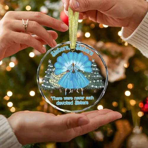 Miniatura 4 de GOSSBY Adorno de Hermana para Hermana, Mejor Amiga de Mujeres - Adorno de Navidad Blanco 2025 - Nunca Hubo Hermanas Tan Devotas - Decoración