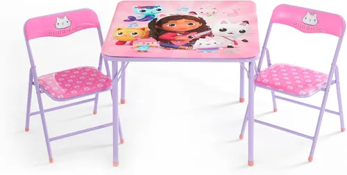 Miniatura 9 de Idea Nuova Juego de muebles de 3 piezas con 1 mesa cuadrada y 2 sillas plegables para niños, Strawberry Shortcake Tarta de Fresa