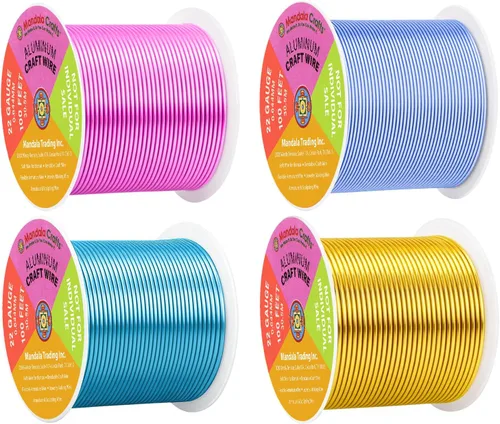 Miniatura 126 de Mandala Crafts - Alambre de aluminio anodizado de 8 calibre para hacer joyas - 9.75 m de alambre flexible negro colorido - Flexible para bonsái