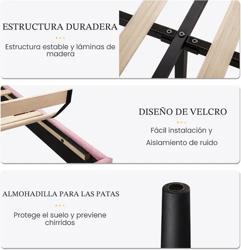 Miniatura 6 de SHA CERLIN Base de cama de terciopelo de tamaño matrimonial con cabecera capitoné de canal vertical, plataforma tapizada con listones de madera,