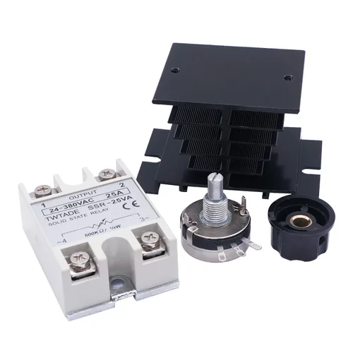 Miniatura 5 de TWTADE SSR-40VA 500K ohm 1/4W a 24-380VAC 40A Relé de estado sólido monofásico Regulador de voltaje de resistencia autorizado+disipador