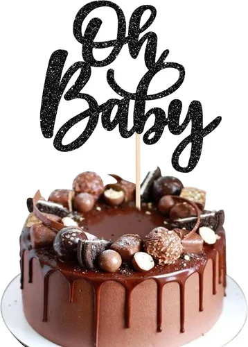 Miniatura 10 de 24 piezas Oh Baby Cupcake Toppers Glitter Baby Shower Cupcake Picks Reveal Género Decoración de Pasteles para Baby Shower Niños Niñas Fiesta de Azul