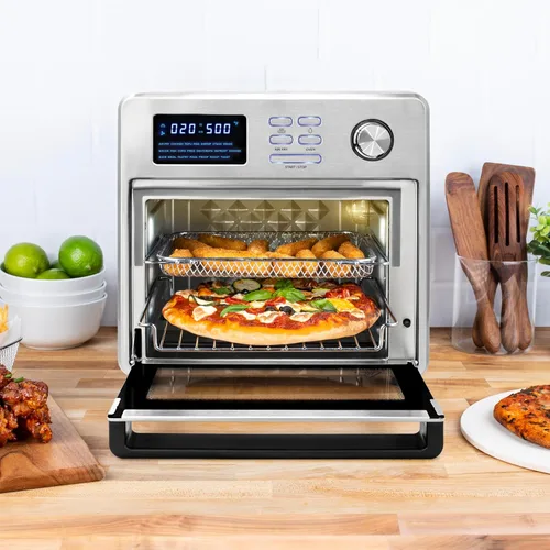 Miniatura 2 de Kalorik MAXX® AFO 47797 SS 16 cuartos de galón, tostadora 9 en 1, tostadora, tostadora, hornear, asador, parrilla, deshidratador, 21 presets