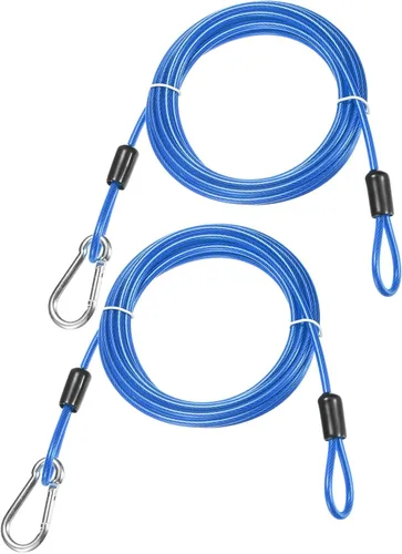 Miniatura 8 de Cable de seguridad con ganchos y bucles [2 piezas] – 6.56 pies / 258.3 pulgadas de acero inoxidable para equipaje de seguridad para bicicletas