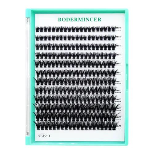Miniatura 4 de BODERMINCER 60 pestañas postizas negras hechas a mano, 10D, largas, naturales, pestañas individuales, extensión de pestañas postizas, maquillaje