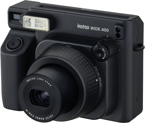Miniatura 5 de Fujifilm Instax Wide 400 Cámara de película instantánea (negro) Paquete con funda de transporte compatible con estilo vintage + paño de limpieza