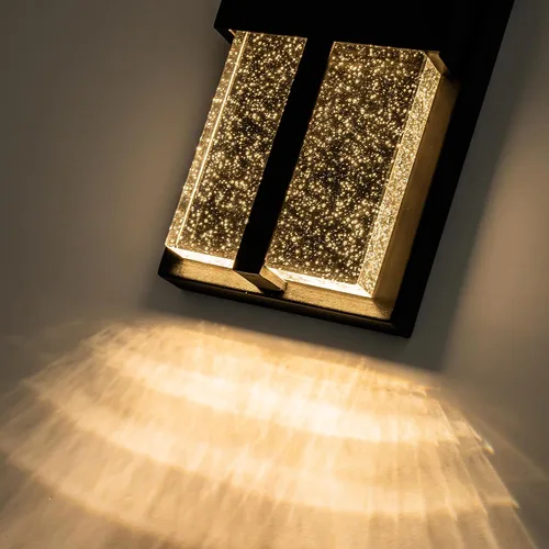 Miniatura 4 de Luces LED de pared para exteriores, 15 pulgadas, color negro, para porche, para casa, aplique de pared moderno exterior con cristal de cristal