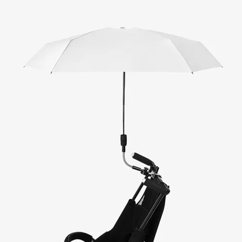 Miniatura 2 de Sombrilla de playa con abrazadera en el paraguas, ligera, plegable de 35.4 in de diámetro, sombrilla para silla de patio, muebles de exterior, Beige