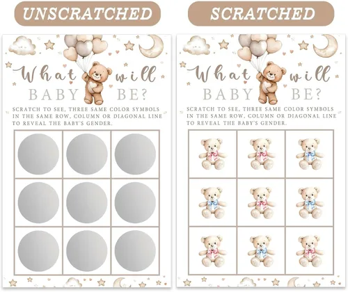 Miniatura 2 de It's a Girl Bear - Tarjetas de anuncio de género para niños o niñas, para baby shower, juego de 25