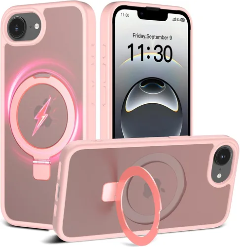 Miniatura 41 de Funda con soporte ultra magnético para iPhone 17 Pro Max [protección militar contra caídas] [compatible con MagSafe] a prueba de golpes, translúcida
