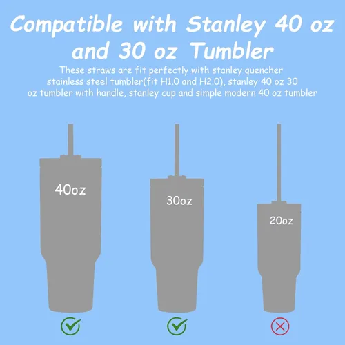 Miniatura 3 de Repuesto de popote para accesorios de copa Stanley, 6 fundas de popote para 6 popotes reutilizables, bonitas fundas de silicona para tapas Stanley