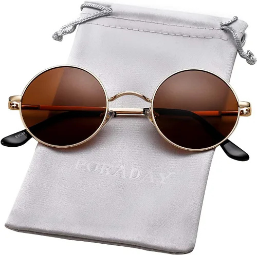 Miniatura 4 de PORADAY Circle Lennon - Gafas de sol polarizadas redondas retro, estilo hippie, gafas de sol de círculo pequeño