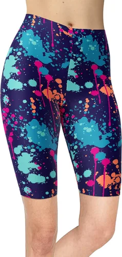 sissycos Pantalones cortos de ciclista con estampado artístico para mujer, leggings de entrenamiento suaves