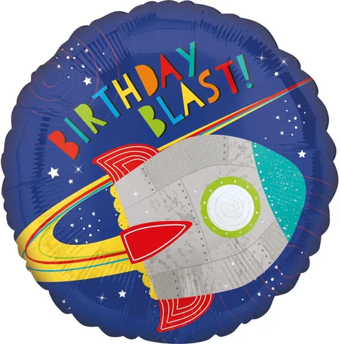 Miniatura 2 de Blast Off - Platos en forma de cohete de cumpleaños, 7 pulgadas (paquete de 8): platos de fiesta con temática única, llamativos, perfectos