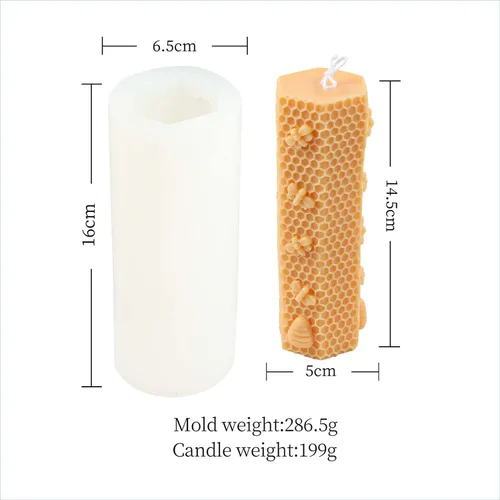 Miniatura 2 de Grainrain Moldes de Vela 3D de Abeja Panal de Miel Molde de Jabón de Silicona Molde de Cera para Hacer Velas (SXY034)