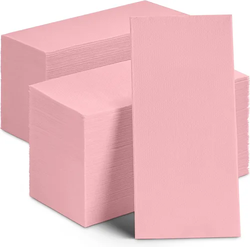 Servilletas de cena desechables de papel rosa, [paquete de 300] servilletas de papel rosa acolchadas de 12" x 17" para bodas, recepciones, baños,