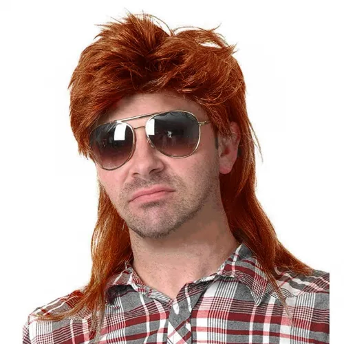 Miniatura 9 de Swiking Pelucas negras de salmonete para mujer, rizado hasta el hombro, pelo esponjoso de los años 70 y 80, Rocker Party Cosplay Pelucas sintéticas