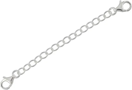 Miniatura 2 de egemmall Extensor de conector de cadena de collar de plata de ley/cadena de seguridad con cierre de langosta