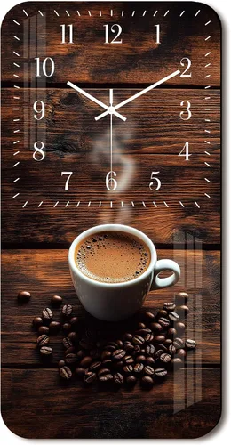 Miniatura 10 de Reloj de pared de taza de café para cocina, reloj de pared rectangular de madera, funciona con pilas, 12 pulgadas, relojes rústicos vintage