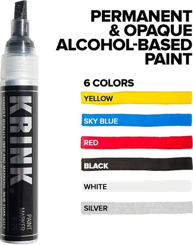Miniatura 3 de Krink K-75 - Rotulador de pintura negra, vibrante y opaco para cualquier superficie, marcadores de graffiti permanentes, marcadores de pintura Krink