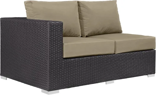Miniatura 30 de Modway EEI-1911-EXP-ORA Convene - Muebles otomanos cuadrados de tela para patio, muebles de exterior, color naranja espresso Espresso Naranja