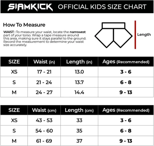 Miniatura 7 de Pantalones cortos de Muay Thai para niños (4 años a 10 años) para boxeo, kickboxing, artes marciales mixtas, entrenamiento para niños y niñas