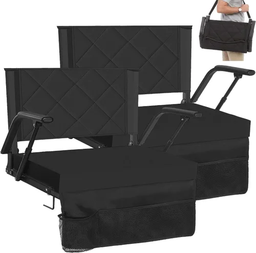 Miniatura 12 de Sheenive Asientos de estadio para gradas con soporte trasero (paquete de 1) – Cojín ancho de 2.8 pulgadas de grosor y reposabrazos acolchados