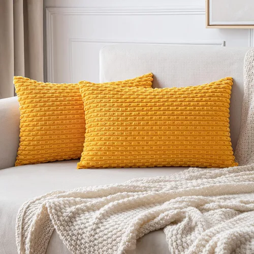 Miniatura 54 de MIULEE - Paquete de 2 fundas de cojín decorativas, modernas y boho, de terciopelo, con textura a rayas, para sofá, cama, sala de estar, decoración