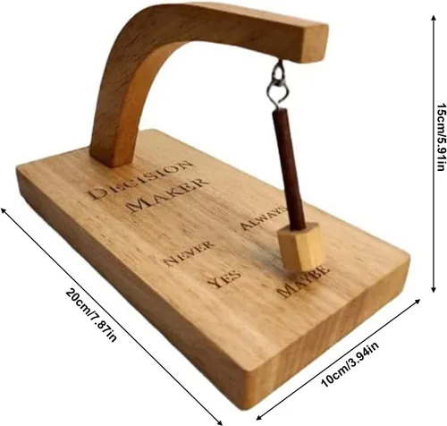 Miniatura 8 de MSUIINT Tomador de decisiones, balancea el péndulo estándar y encuentra la respuesta a tu pregunta, selector magnético oscilante creativo de madera