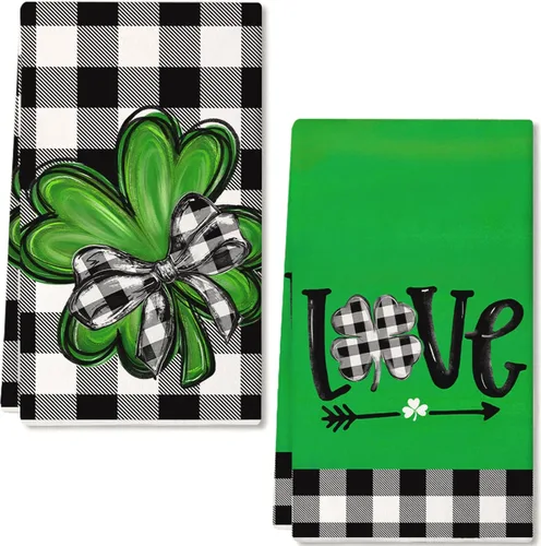 Miniatura 9 de ARKENY Juego de 2 toallas de cocina con lunares blancos para decoración del hogar, paño de secado de barra ultra absorbente para decoración