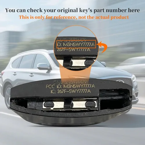 Miniatura 5 de Keyecu Llavero inteligente de repuesto de 4 botones para Chevrolet Corvette 2008-2013, ID de la FCC M3N5WY7777A, P/N: 25926479 25926480