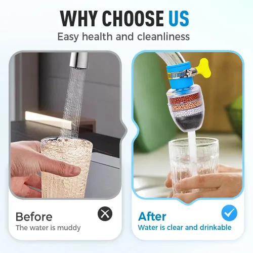 Miniatura 6 de Filtro de agua de carbón mágico, filtro de agua activado con cartucho de 6 capas, proporciona una fuerte presión de agua, adecuado para grifo de 1/2