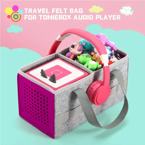 Miniatura 2 de Estuche de transporte para Toniebox Starter Set y figuras Tonies, bolsa plegable de tela de fieltro para viajes y juguete musical para Toniebox 2